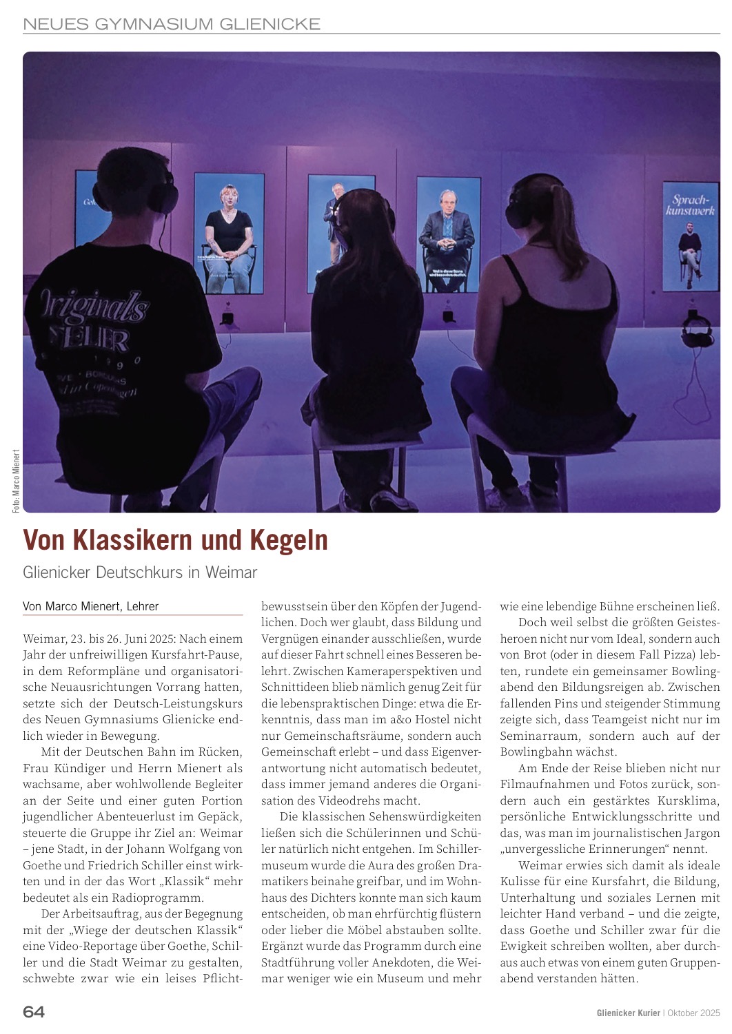 Von Klassikern und Kegeln - Glienicker Deutschkurs in Weimar